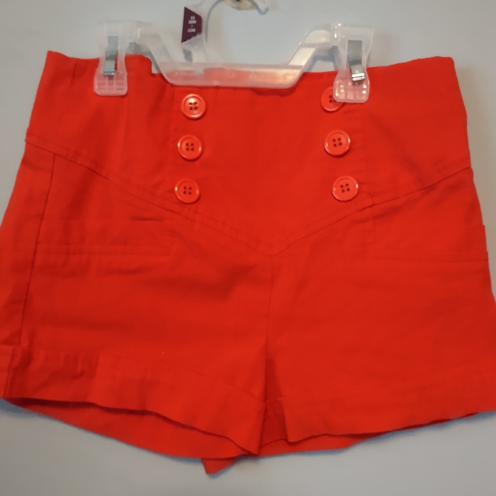 A. Byer Women's Red Button-Front Shorts